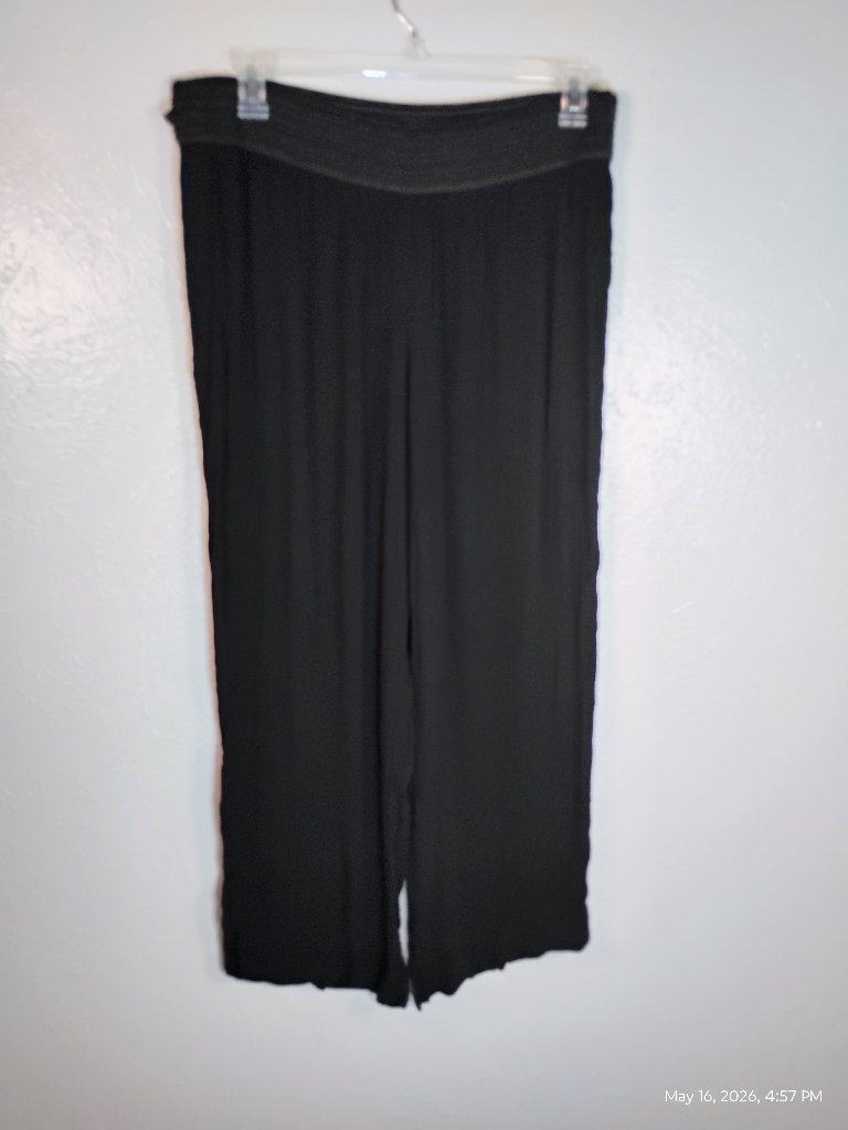 I.N. Studio Flowing Black Palazzo Pants With Fancy Waistband Plus Size 2x